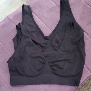 Ahh Bra Elegant Black Seamless Bralette Size XL (Package Of 2)